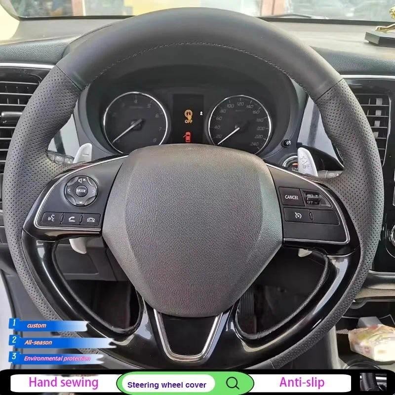 Personalizado Costura À Mão Microfibra Couro Capa De Volante Do Carro Para Mitsubishi Outlander ASX 2017-2022 Acessórios