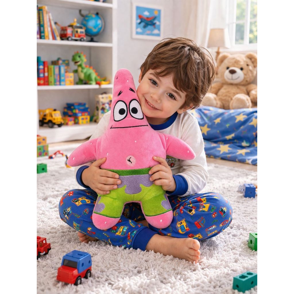 Pelúcia Bordada Patrick Estrela Desenho Bob Esponja Infantil 30cm