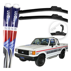 Jogo Palhetas Limpador de Parabrisa Silicone Chuva Gancho Universal Ford F1000 1993 Até 1999