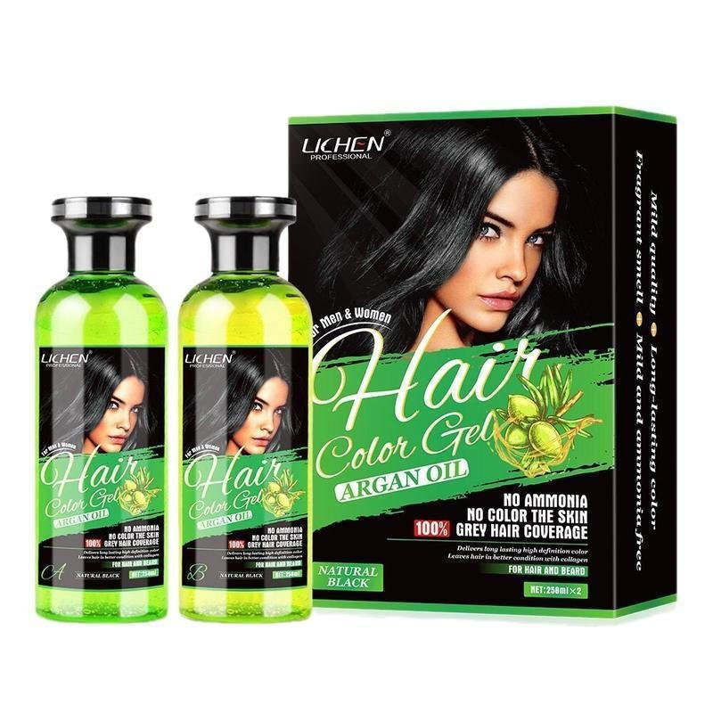 GEL COLORANTE CAPILAR PROFISSIONAL LICHEN 250ml x2 PRETO NATURAL ou MARROM ESCURO. O VIRAL sem cor para a pele agora est