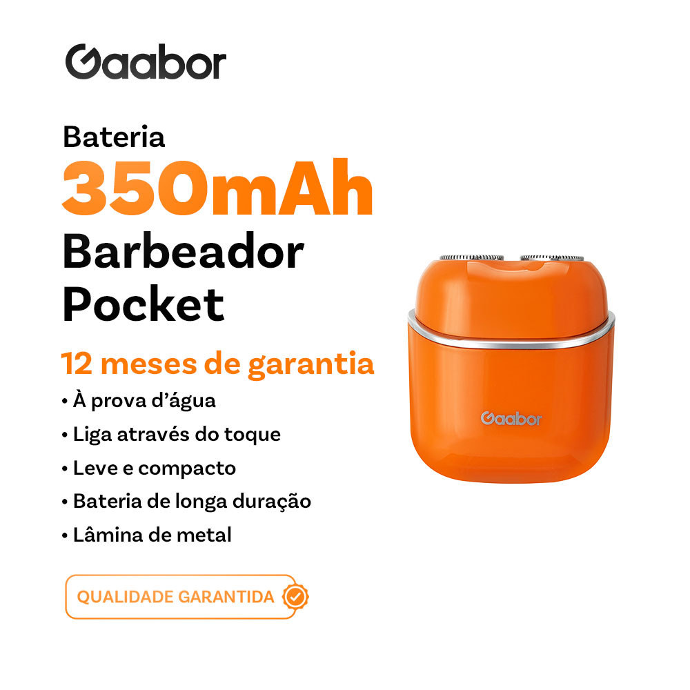 Gaabor Aparador Retro ER T01 Laranja Lavável 60min Autonomia Tipo C Lâmina Dupla Bivolt Ideal para Presente
