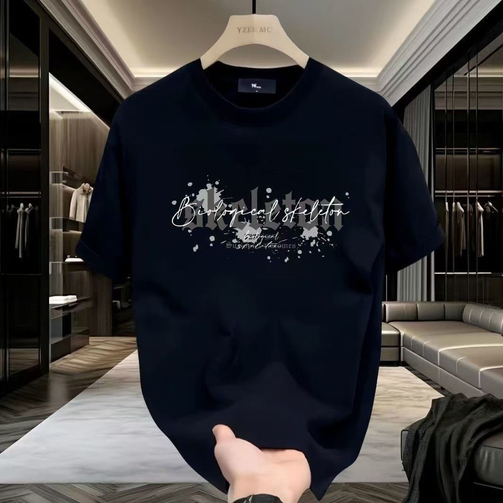 Camiseta masculina curta de manga curta estilo de venda quente 2026 novo estilo leve luxo rufião bonito masculino em tor