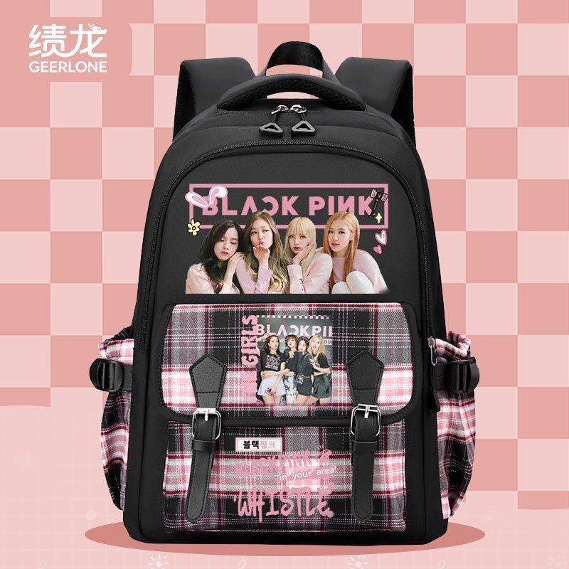 BLACKPINK mercadoria mochila grupo coreano Kim Ji-Ni estudante mochila feminina grande mochila escola primária dos desen
