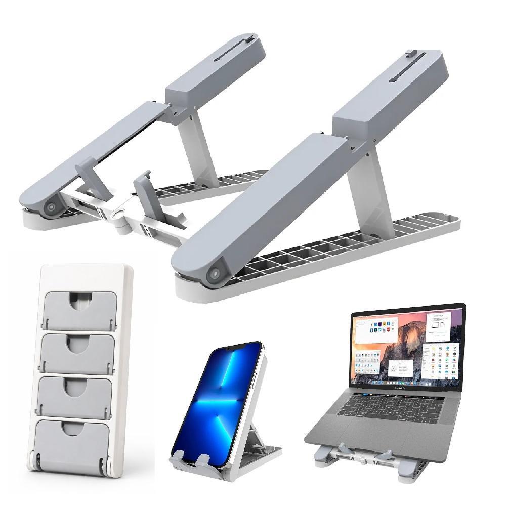 SUPORTE NOTEBOOK ARTICULADO DUPLO MESA AJUSTAVEL ERGONOMICO CELULAR TABLET DOBRAVEL PORTATIL