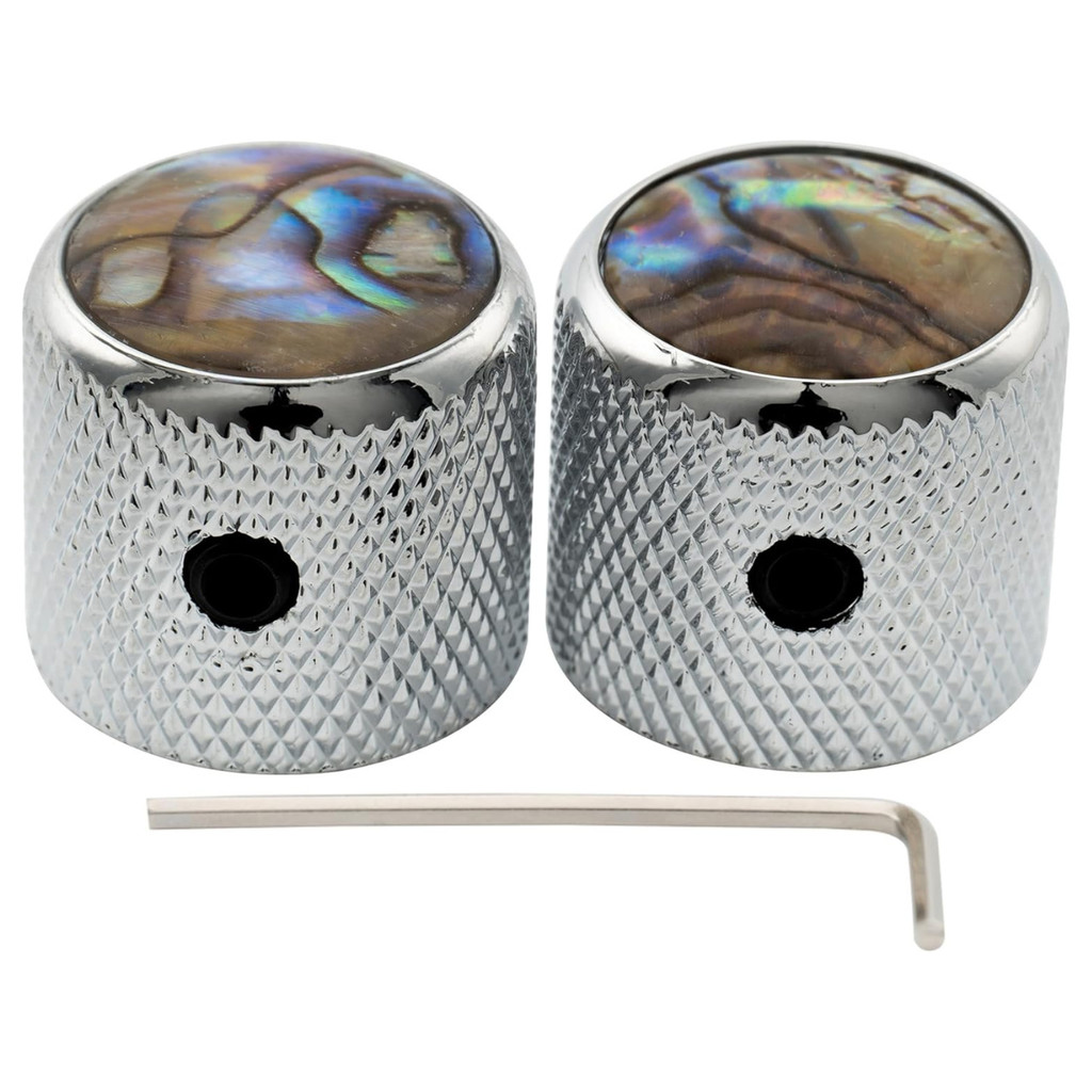 Kit Para Telecaster Com 02 Knobs com Top Abalone Cromado Para Guitarra + Chave Allen
