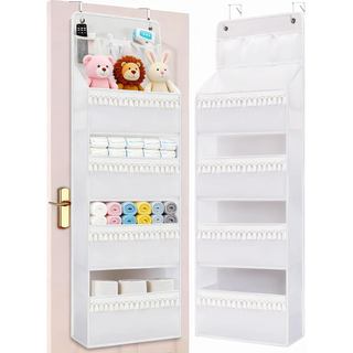 Organizador para Pendurar na Porta - Organizador Boho para Quarto de Bebê com Franjas - Armazenamento Oxford para Trás d