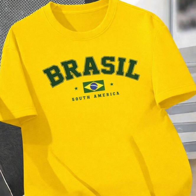 Camiseta Brasil Camisa Copa Do Mundo 2026 Blusa 100% Algodão Premium Futebol Masculina Feminina StreetWear