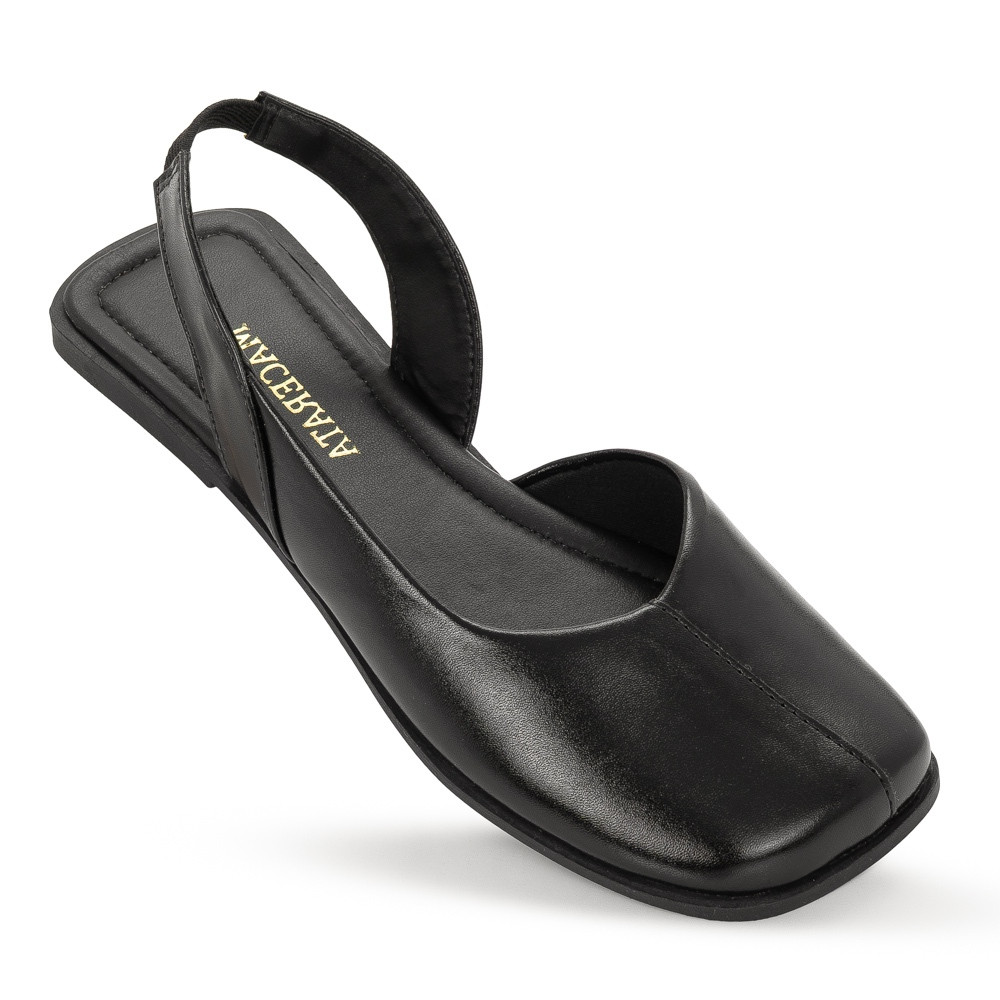 Sapatilha Feminina Slingback Siena Macerata Bico Quadrado Elegante Confortável Têndencia Ref: R-150