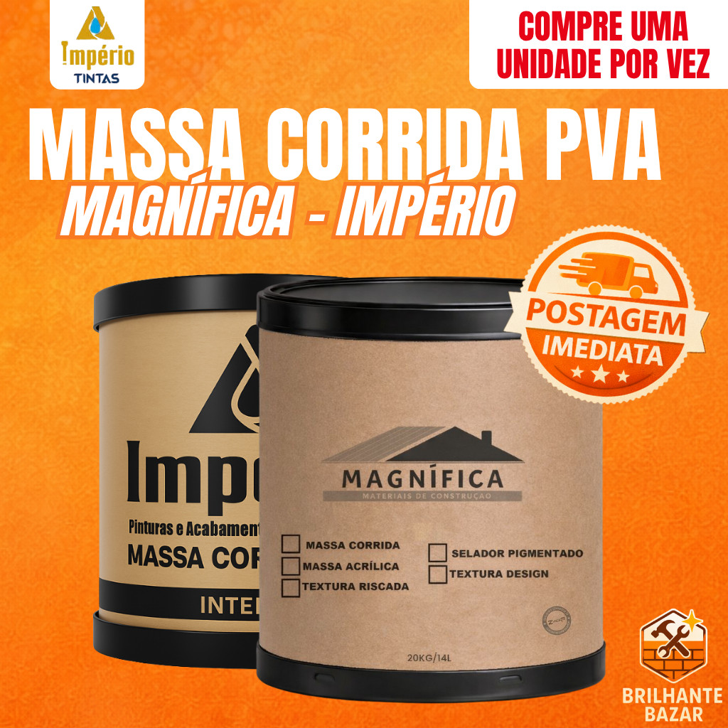 Massa Corrida PVA 21kg Império Premium Revestimento parede Interior em Oferta na Shopee