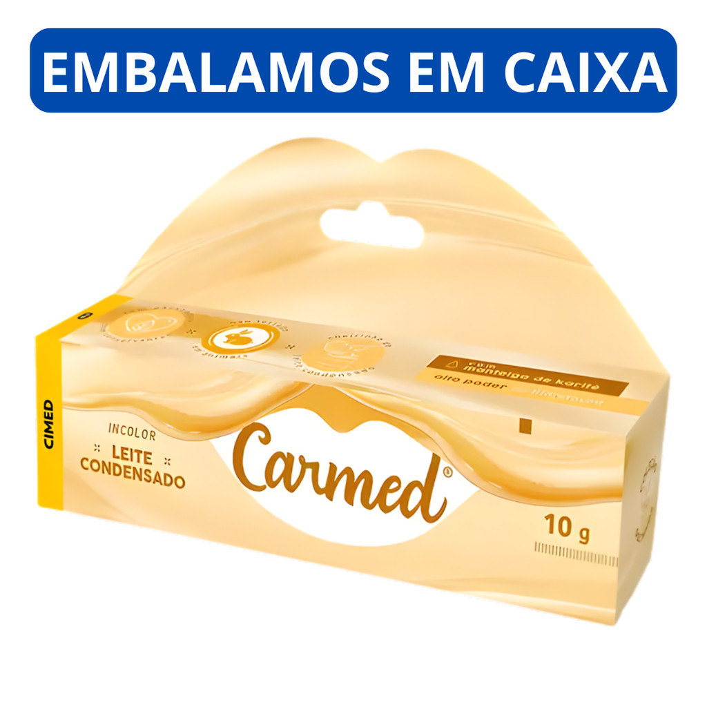 Carmed Hidratante Labial Leite Condensado - Edição Ilimitada, Bisnaga 10g, Cheirinho de Doce de Leite