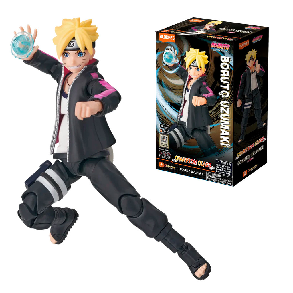 Boneco Articulado Montável Blokees Naruto Champion Class 01 Boruto Uzumaki Colec
