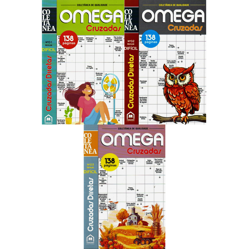 Kit 3 Coletânea Omega Cruzadas Difícil 1, 2 e 3