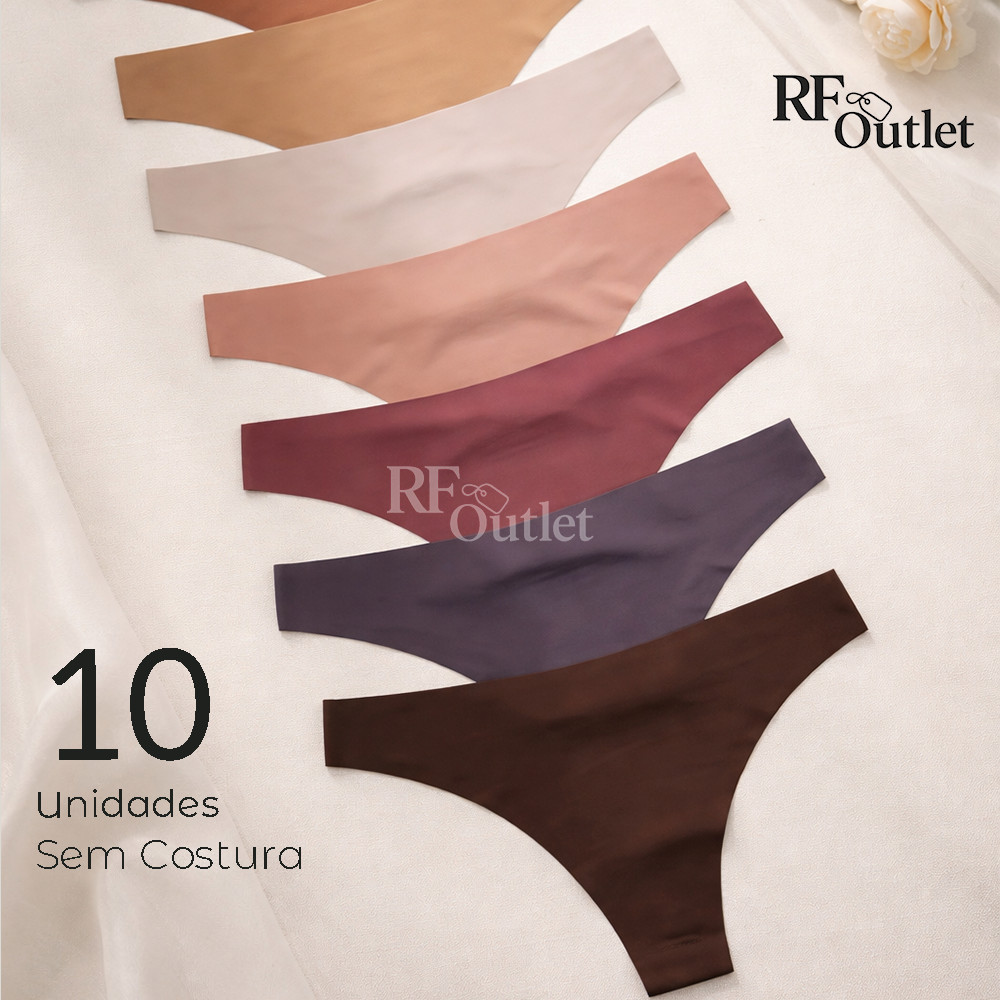 Kit 10 Calcinha Sem Costura Tanga Corte a Laser Lingerie Conforto em Oferta na Shopee