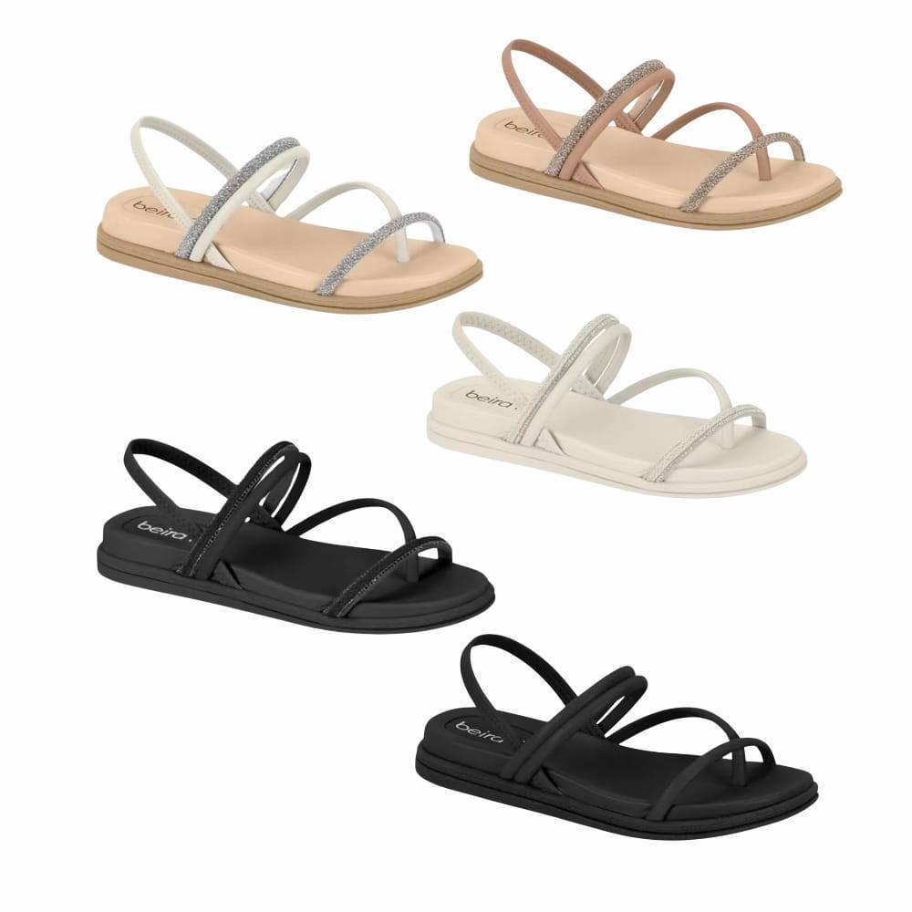 Sandália Flat Beira Rio Calce Fácil Confortável Antiderrapante Brilho em Oferta na Shopee