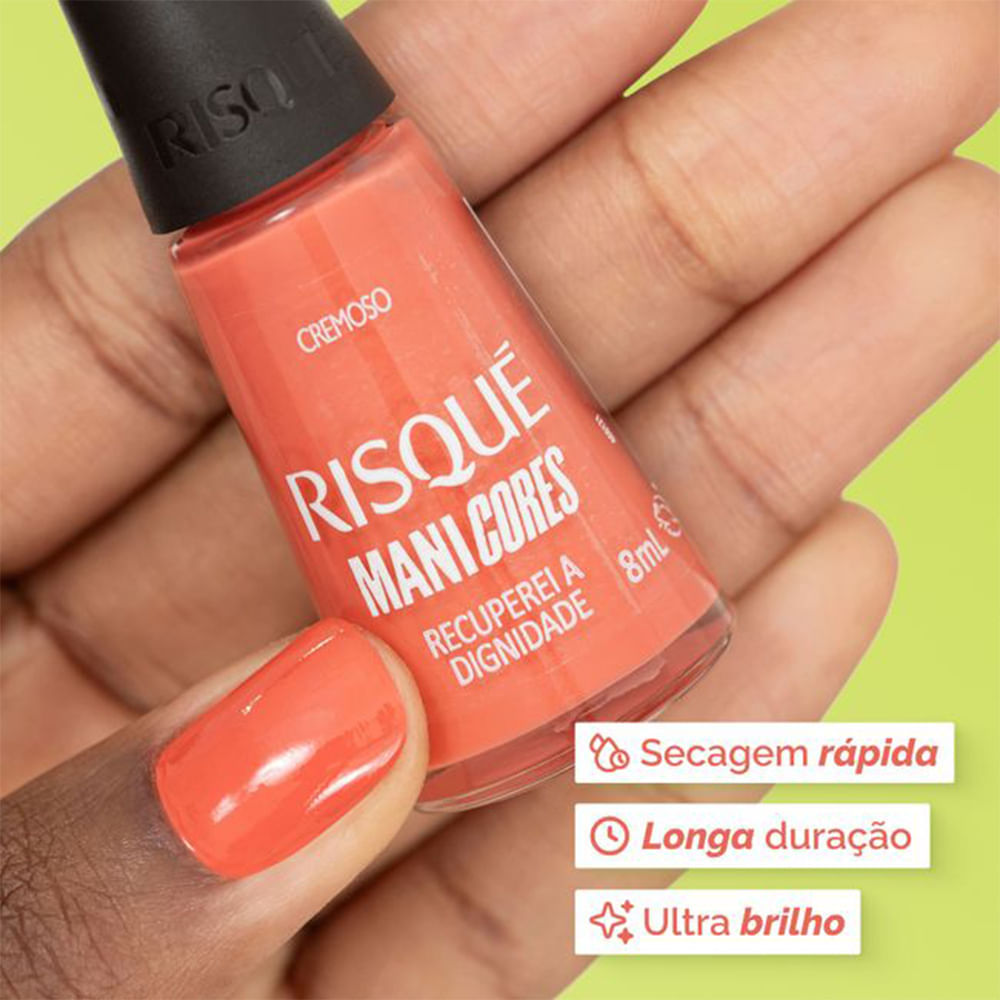 Detalhes do Esmalte Risqué ManiCores Recuperei A Dignidade Cremoso 8ml