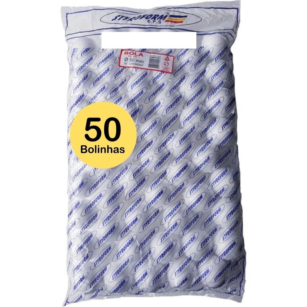 Detalhes do Bola Bolinha Isopor 5cm Eps 50 Mm Pacote Com 50 Unidades
