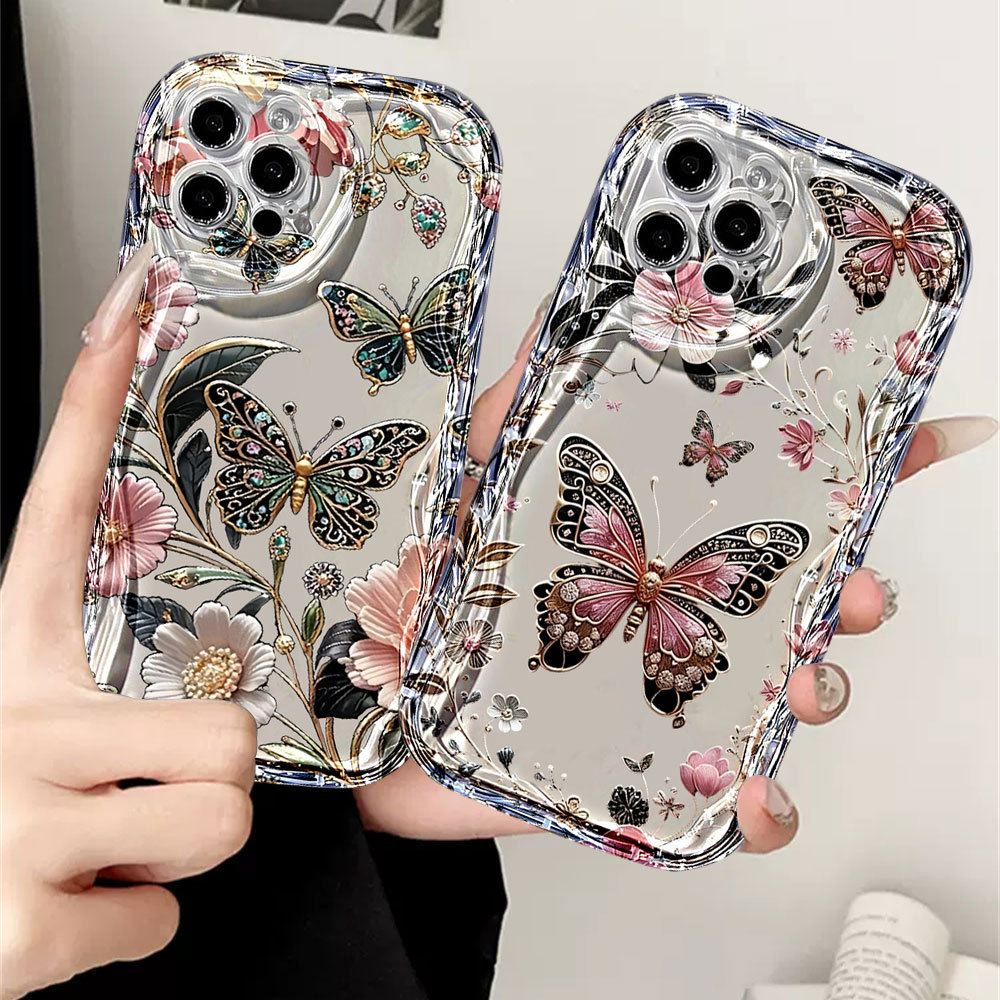 Capa Para Samsung A56 A36 A55 A54 A16 A15 A14 A05 A51 A52 A34 A35 A32 A13 A12 A04E Retro Borboleta Caso De Telefone Mooh