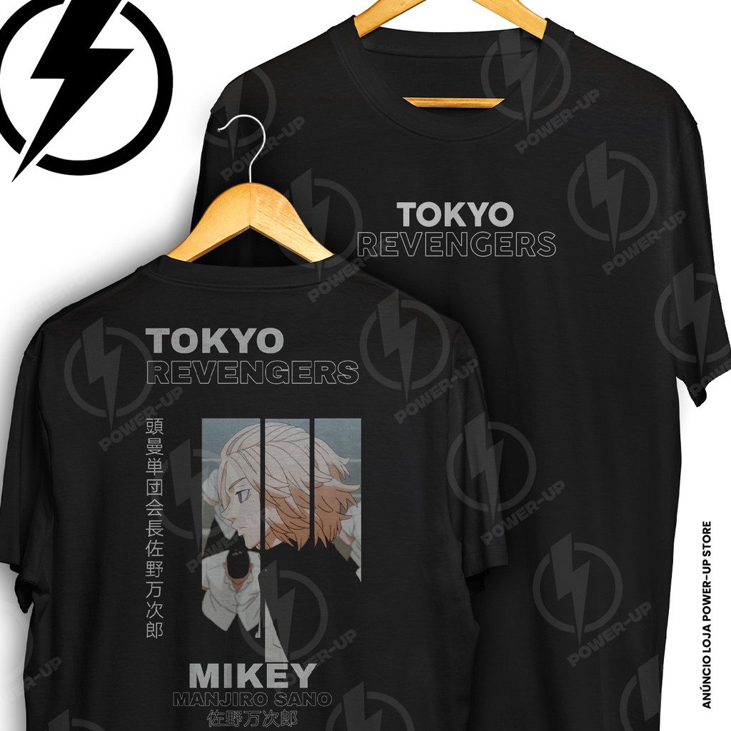 Camiseta Tokyo Revengers Mikey Manjiro Sano Frente E Verso Blusa Camisa 100% Algodão