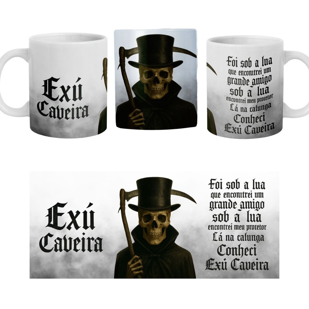 Caneca personalizada de Exu Caveira Em acrílico