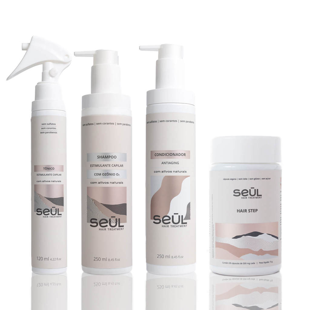 Protocolo Estimulante Capilar + Hair Step Sem Ferro | Cabelos Secos - Seul Cosméticos
