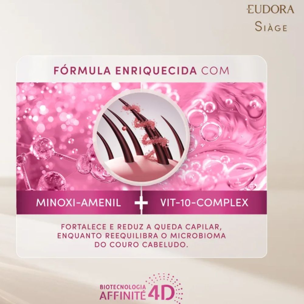 Detalhes do Shampoo Eudora Siage Resistencia Antiqueda 300ml