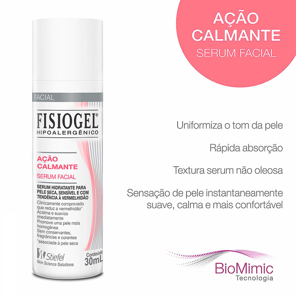 Detalhes do Fisiogel Ação Calmante Serum Diário Facial 30ml