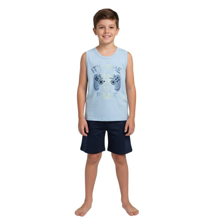Pijama Infantil Menino Regata Estampada Em Algodão Malwee Kids