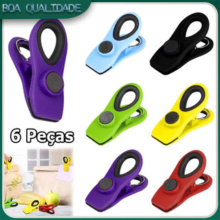 6x Clipe para sacos clipe magnético clipe para alimentos magnético para geladeira papel de escritório