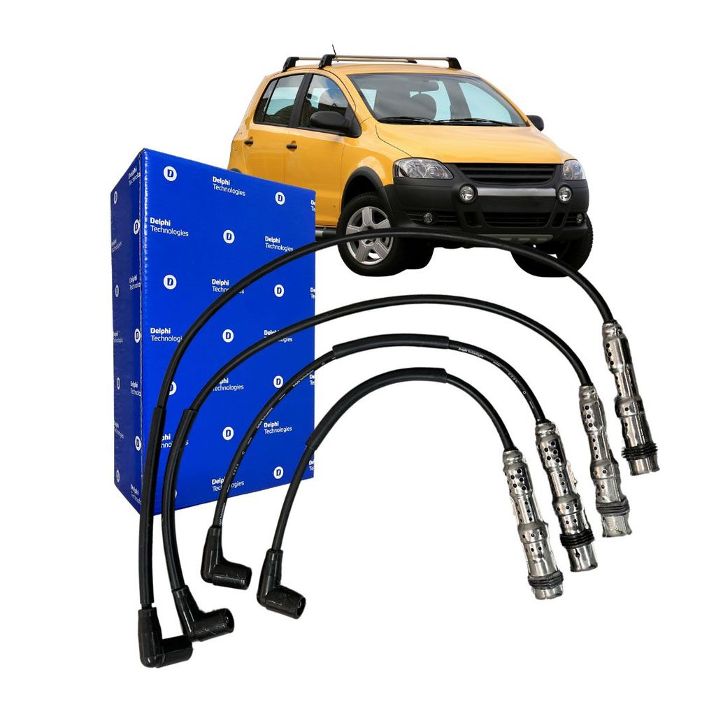 Jogo Cabo de Ignição Velas Para Volkswagen CrossFox 1.0 1.6 2005 a 2008 Delphi 032905409B