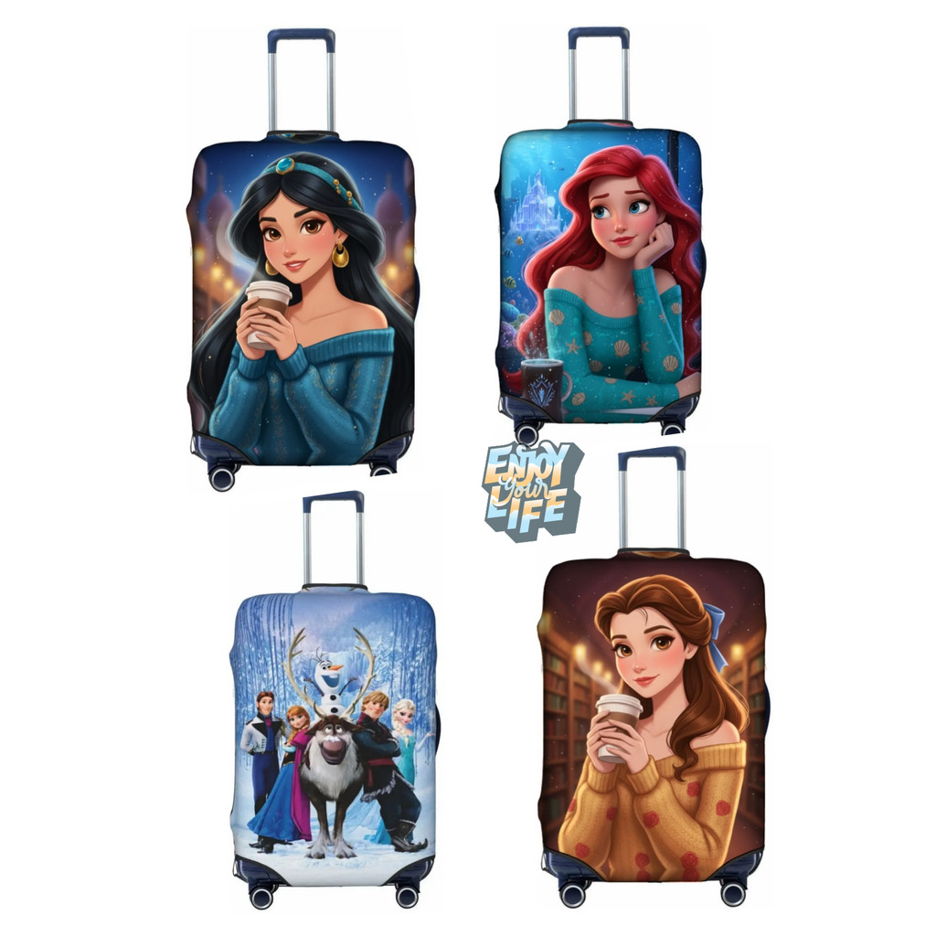 Princesa Capa De Bagagem Protetor Elástico Anna E Elsa Viagem Dos Desenhos Animados Mala Cobre D103