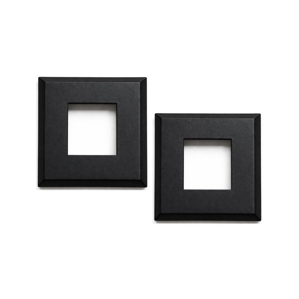 Canopla Nylon Acabamento Tubo Corrimão Guarda Corpo Quadrada 30x30mm 1 1/4x1 1/4 Pol Preto KIT 2/UN