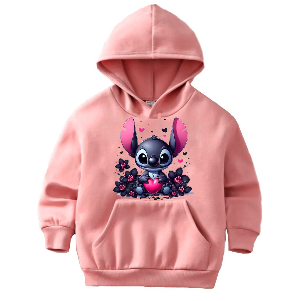 Blusa Moletom INFANTIL Canguru Unissex Estampa Lilo&Stitch Masculino e Feminino Tamanho do 2 ao 16