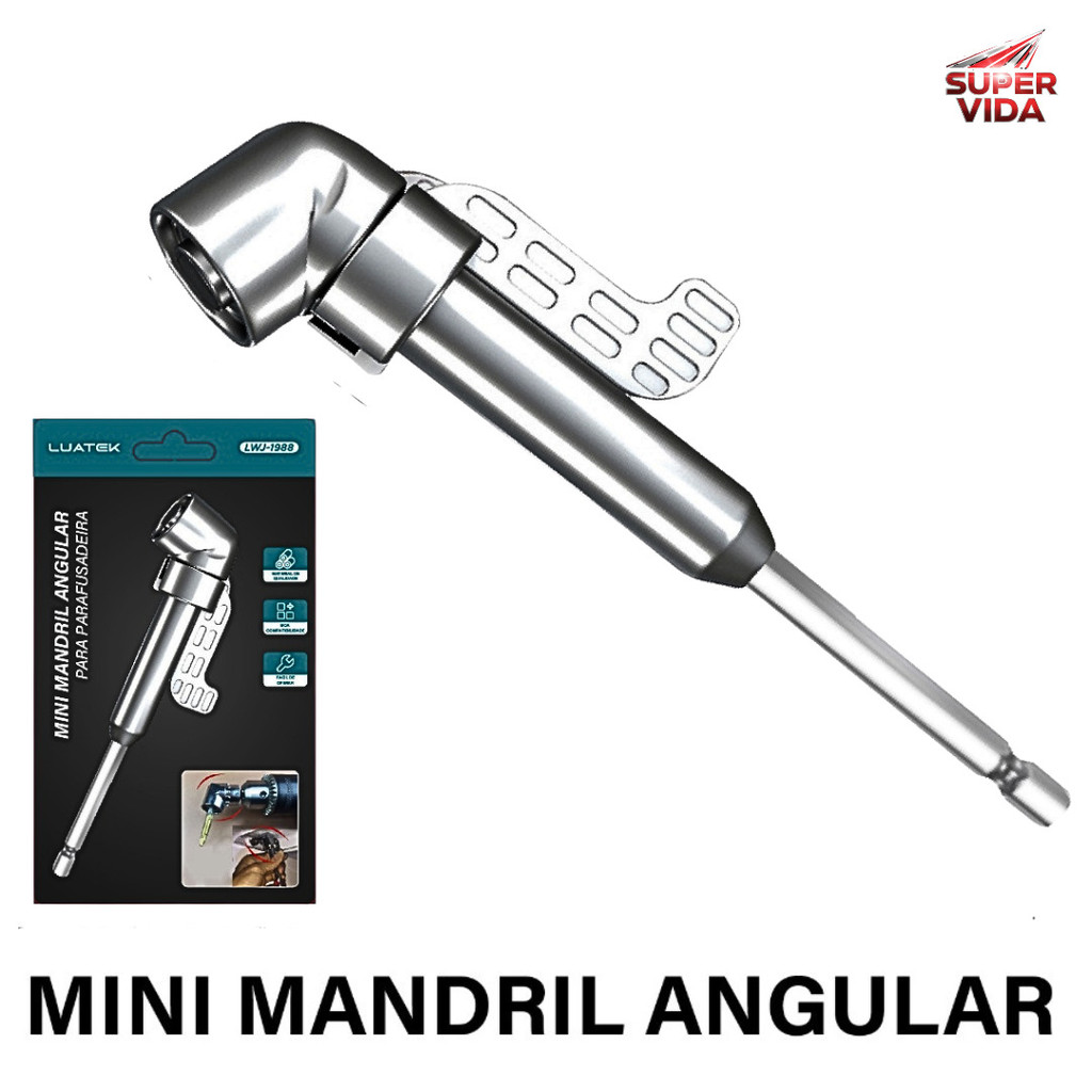 Adaptador Angular Curto ou Longo Para Parafusadeira e Furadeira 105°