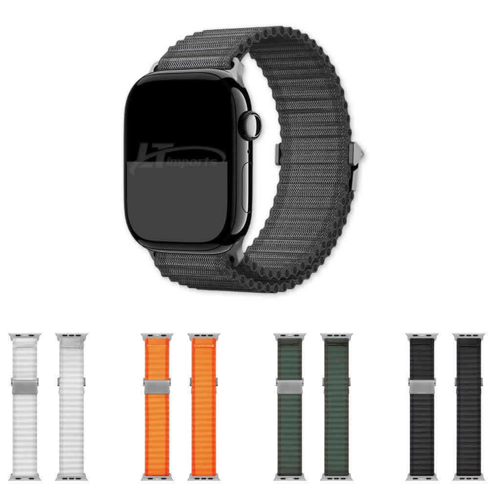 Pulseira Ondas Nylon LTimports Para Apple Watch 42mm Series 11/10 41mm Series 9/