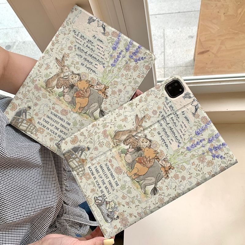 Capa Capinha Ursinho Pooh fofo para Tablet iPad Mini Air Pro 10.5 10.9 12.9 pol
