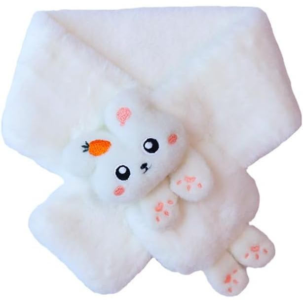 Cachecol Infantil Quente Ruby e Tang, Cachecol de Coelho de Pelo para Crianças, para Uso Externo, para 2, 3 ou 4 Pessoas