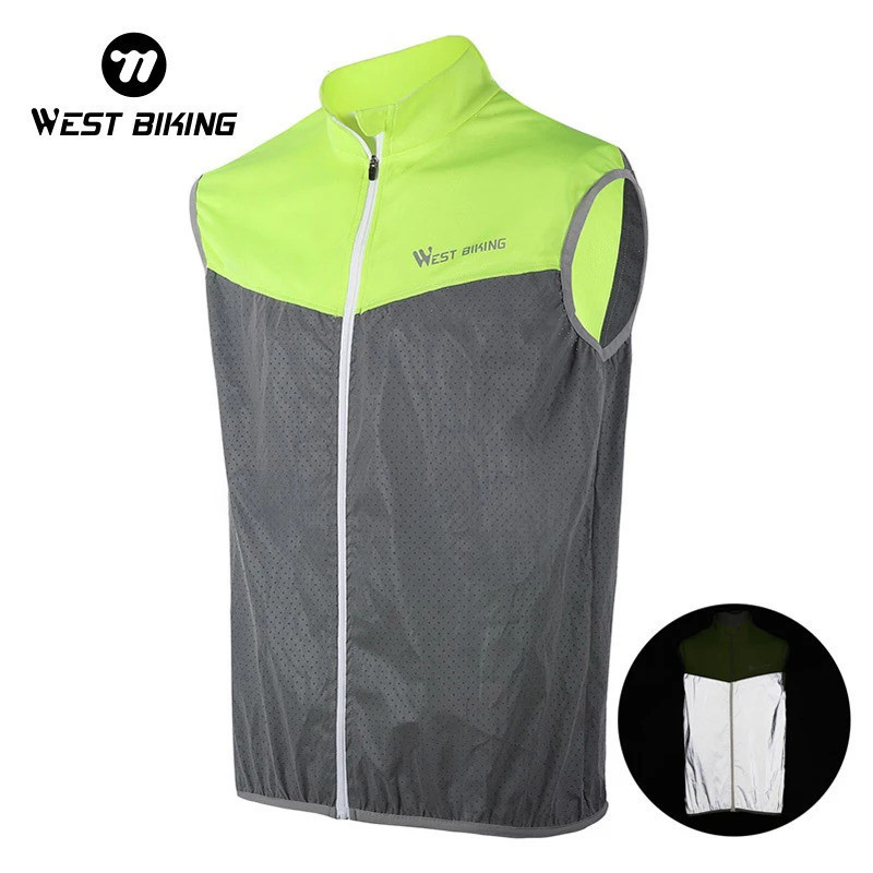 Colete de Ciclismo WEST BIKING para Homens e Mulheres, Colete de Segurança Noturna, Sem Mangas, Respirável, Secagem Rápi