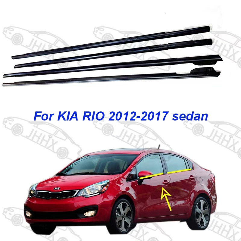 4 Portas Para KIA RIO SEDAN 2012 2013 2014 2015 2016 Weatherstrip Carro Fora Da Janela Moldagem Cinto De Vedação Tira Me
