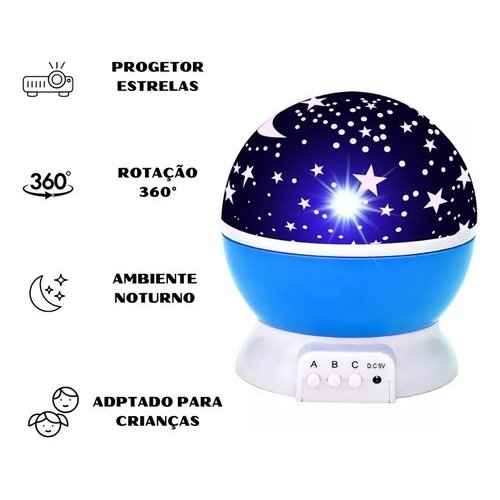 Imagem 🔥 ™Projetor Estrelas 360° Infantil LED Noctua Magic™ Luz Noturna Bebê Rotativo Quarto Relaxante