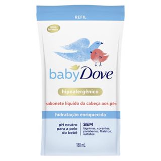 Sabonete Líquido Baby Dove Hidratação Enriquecida Refil 180ml em Oferta na Shopee