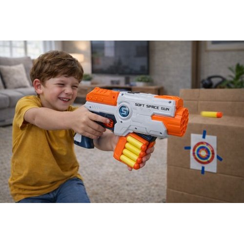 Lanca Dardos Carga Rapida Com Pente Recarregavel Refil Extra Jogo Alvo Indoor Outdoor