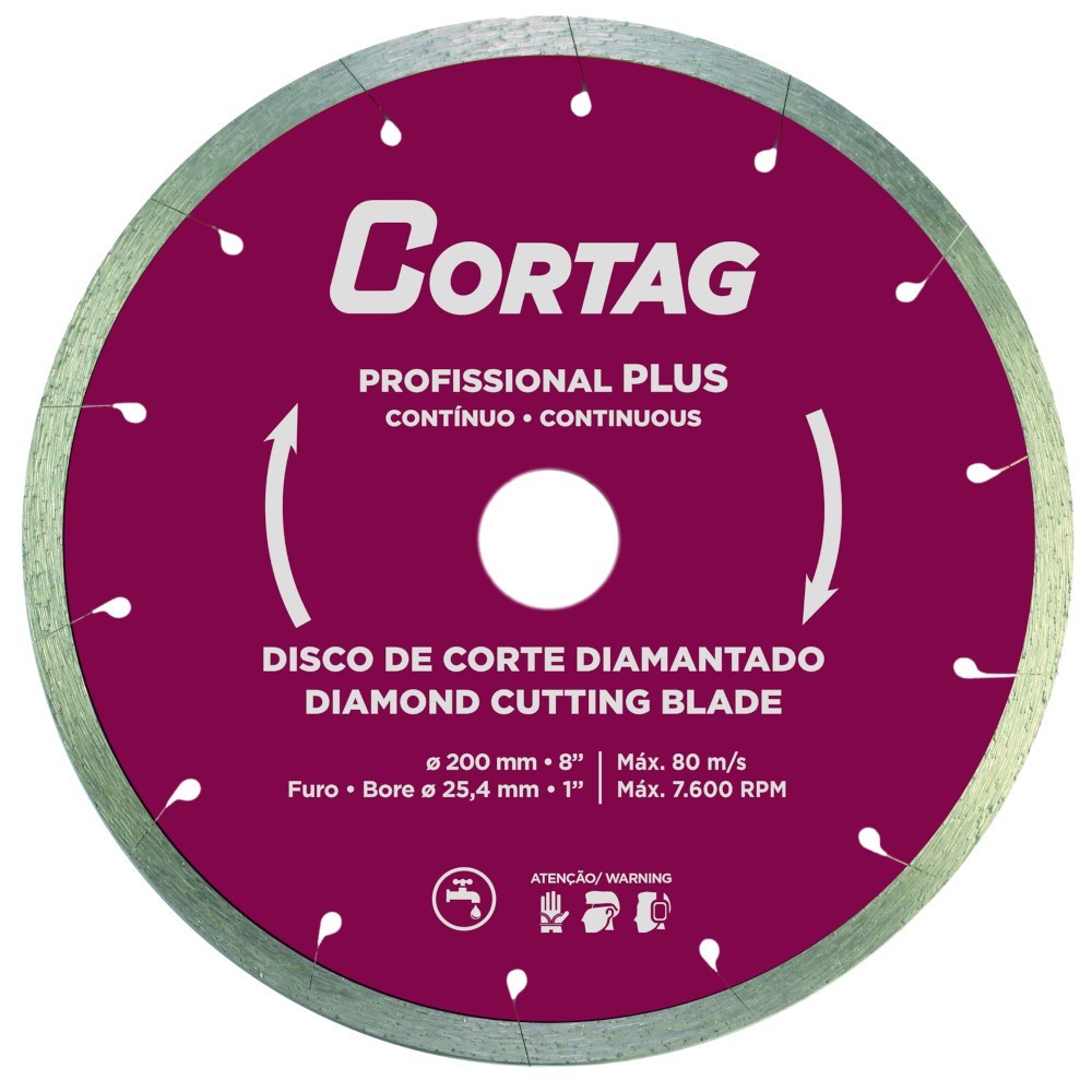 Disco diamantado liso 200 mm para piso pisos - 60570 - Cortag em Oferta na Shopee