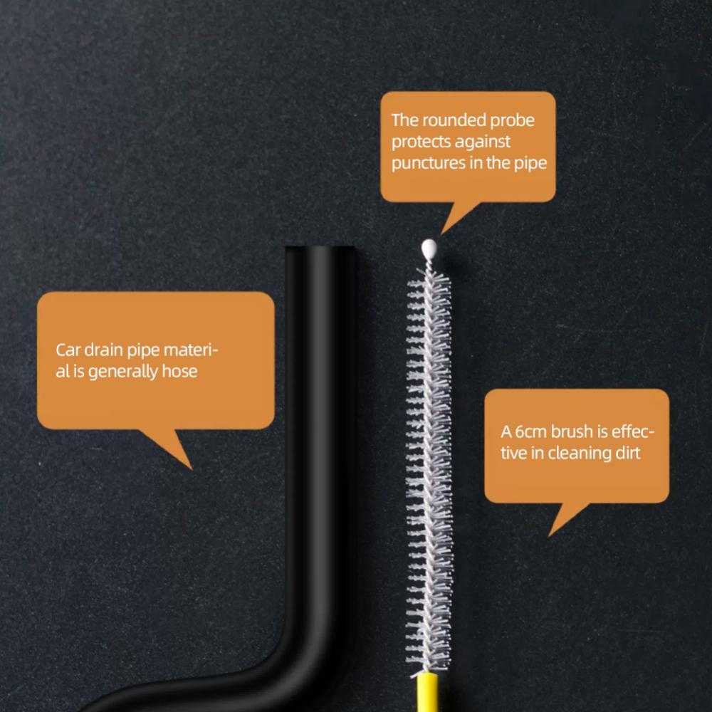 TKEY 230cm/90.55 Polegada Draga De Drenagem Do Carro Limpeza Esfrega Escova Auto Teto Solar Mangueiras Longas Detalhando