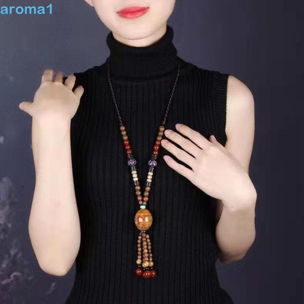 Colar Estilo Étnico AROMA1 , Gargantilha Boêmio Gótico De Joias , Corrente De Suéter Longo Com Borla Geométrica De Miçan