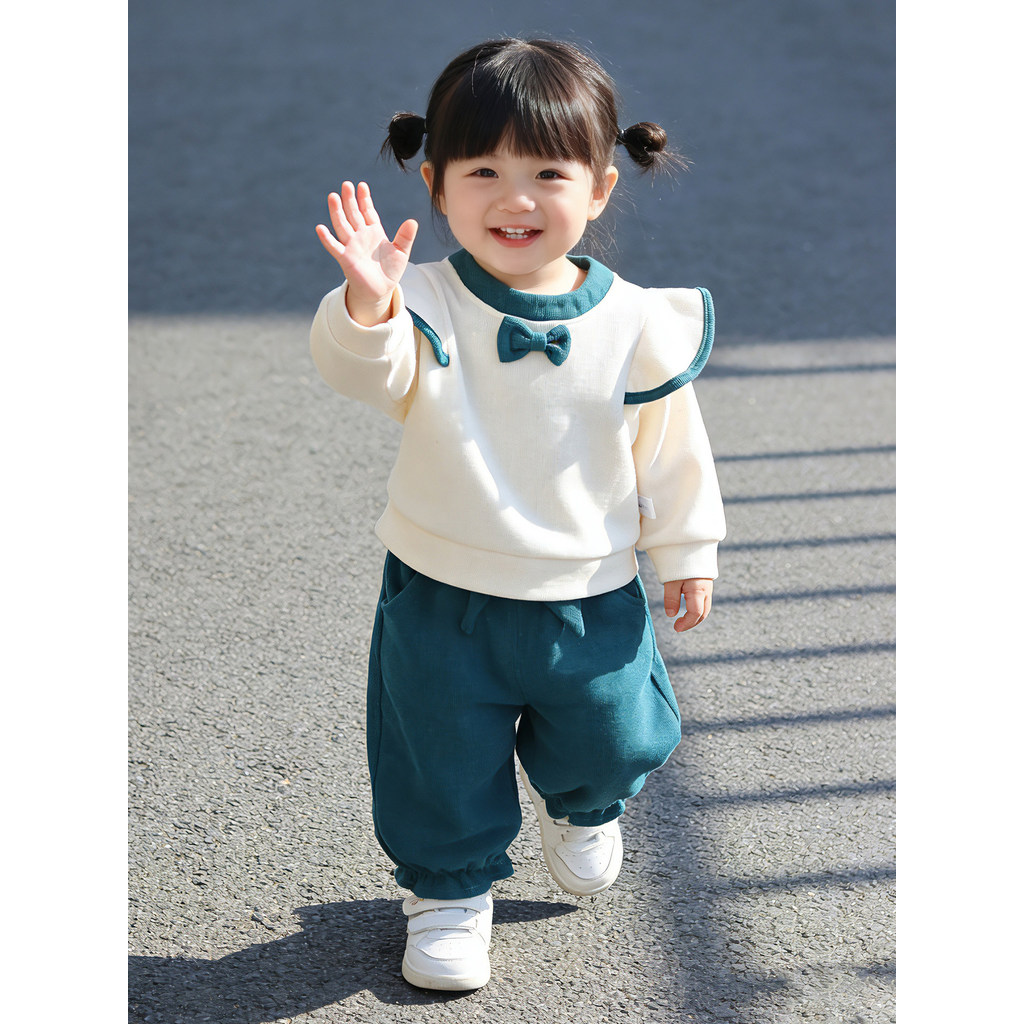 Bebê primavera terno meninas moletom outono novo estilo primavera outono moda bebê criança roupas dividir terno de