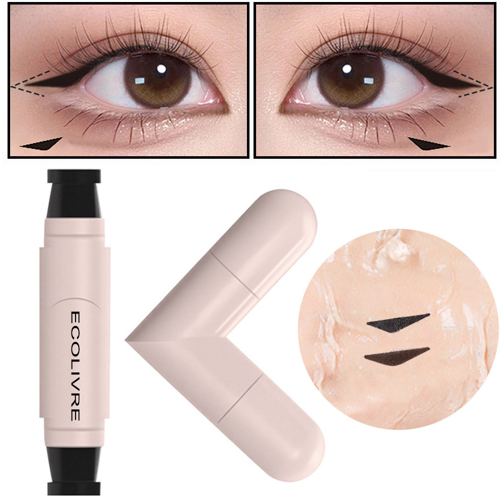 Girar Delineador Carimbo Integrado Preto/Marrom Dupla Ponta Asa Estêncil À Prova Dwaterproof Água De Manchas Caneta