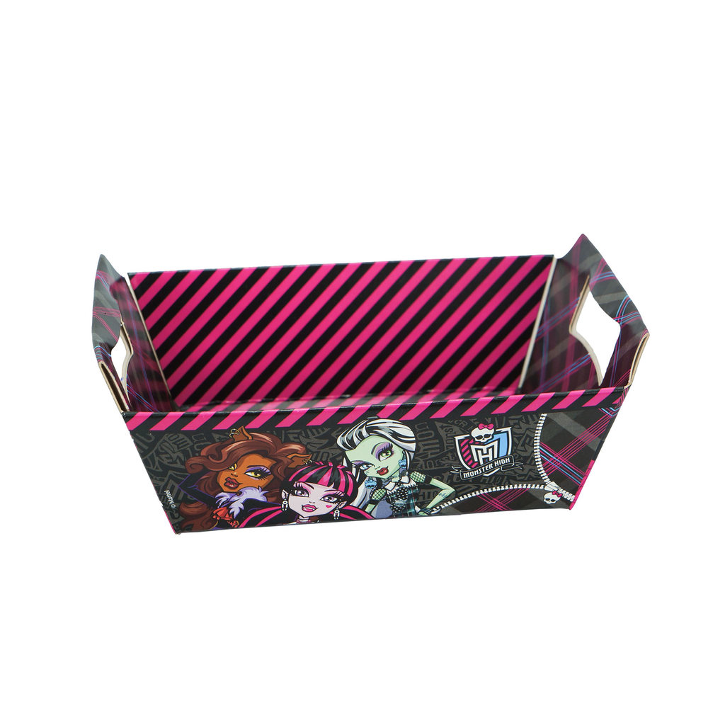 Kit 10 Cestas Monster High P 14,5x10x5 c/10 un. Monster High Cromus Cesta Papel Cartão Embalagem Cestas Decorativa Festa