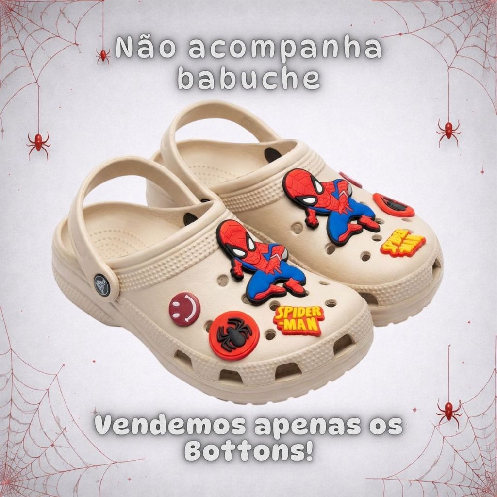 Kit 6 Pins Bottons para Babuche Infantil Unissex Personagens