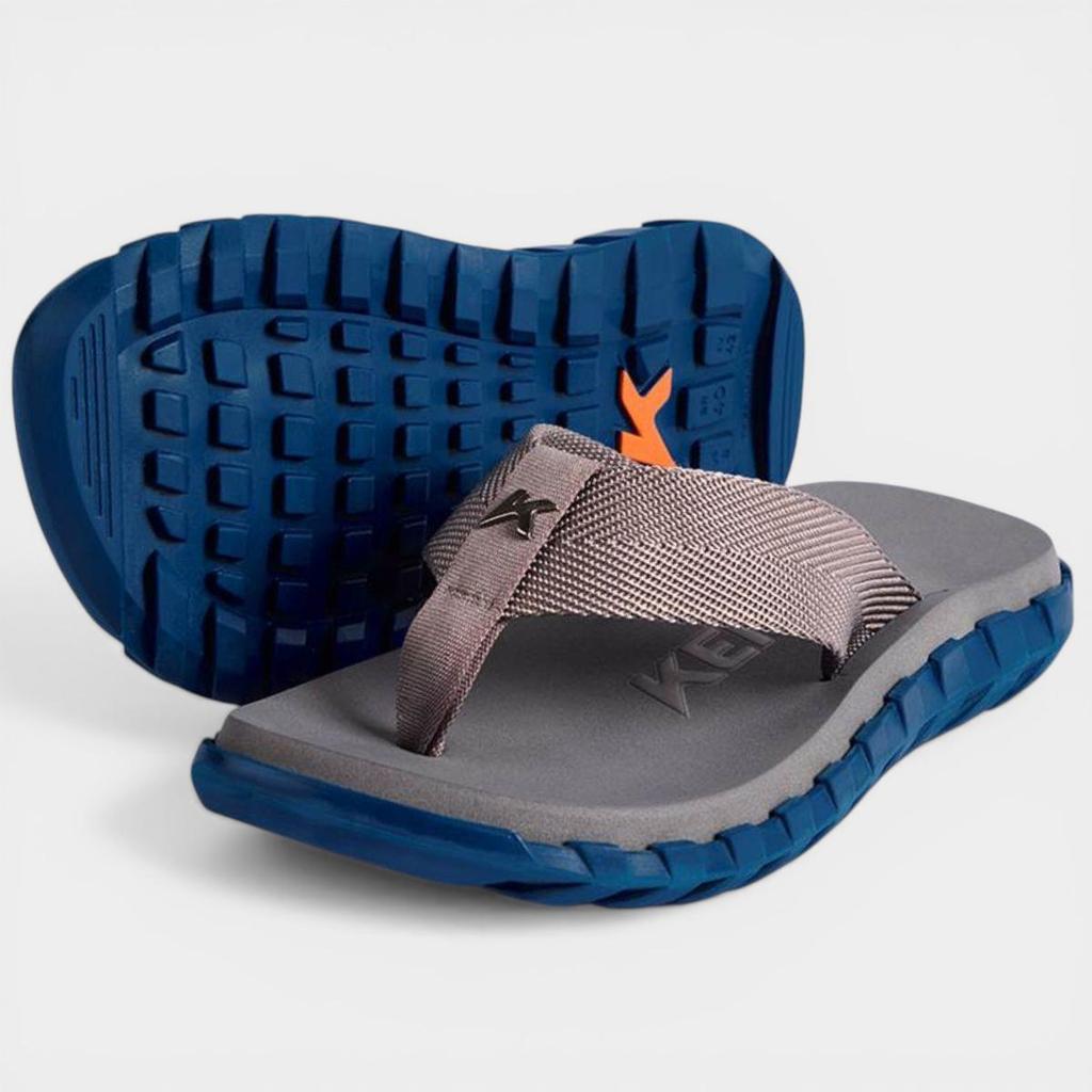 Chinelo Kenner Megah Masculino - Cinza e Azul Escuro em Oferta na Shopee