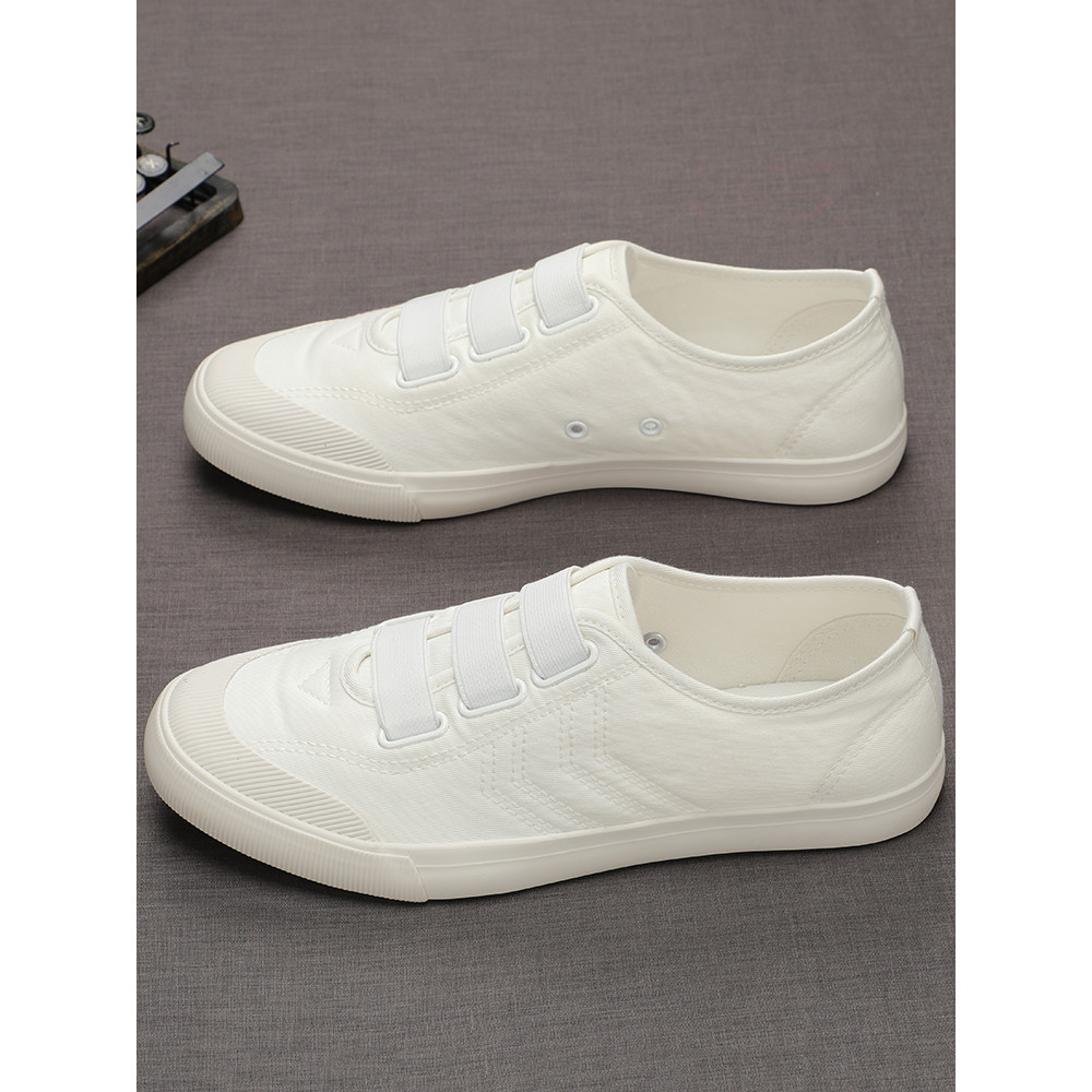 Sapatos de lona masculinos deslizamento-em sapatos masculinos mocassins de sola macia tênis brancos sapatos casuais masc